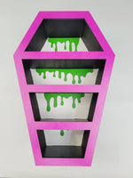 Purple / White / Green Drips Coffin Display