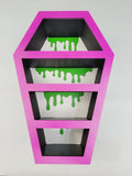 Purple / White / Green Drips Coffin Display