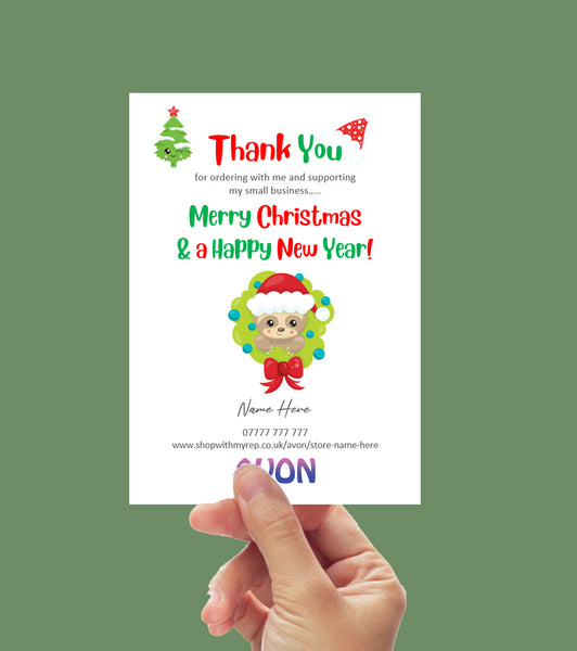#1040 - Christmas Thank You Card AVON - A6