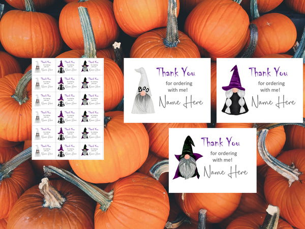 #1072 - Thank You labels x 18 - Halloween