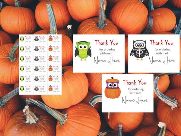 #1074 - Thank You labels x 18 - Halloween