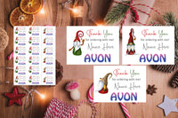 #1075 - Avon Thank You labels x 18 - Christmas