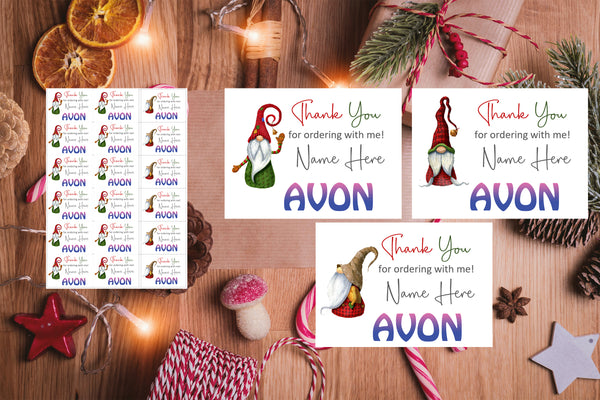 #1075 - Avon Thank You labels x 18 - Christmas