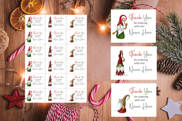 #1076 - Thank You labels x 18 - Christmas