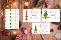 #1077 - Thank You labels x 18 - Christmas