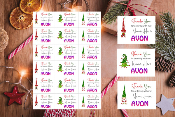 #1078 - Avon Thank You labels x 18 - Christmas