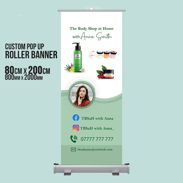 #1085 - The Body Shop at Home Roller Banner 80cm x 2m - FREE DELIVERY