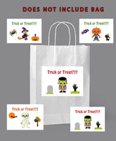 #1129 -  4 x Bag labels - Halloween