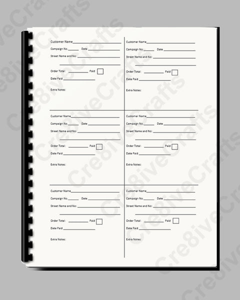 #1318- Customer Order Book Design 1 - A4