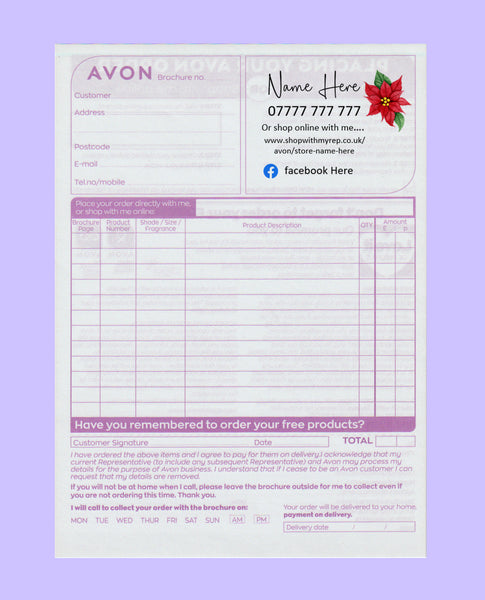 #1583 - Avon Order Form - Downloadable File - Print at home