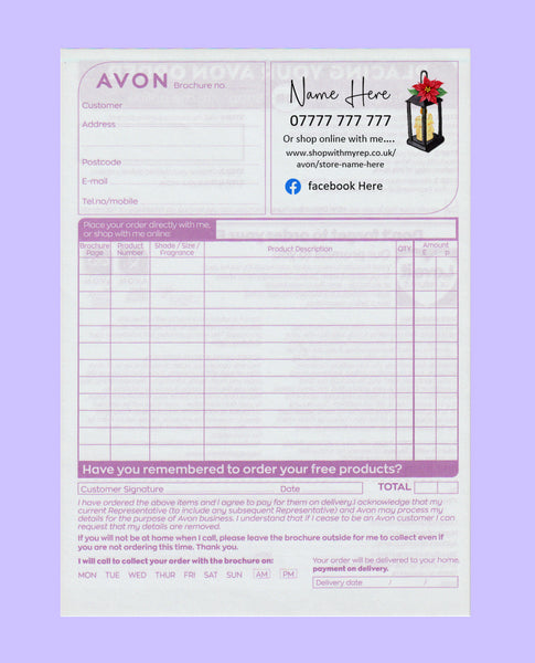 #1584 - Avon Order Form - Downloadable File - Print at home