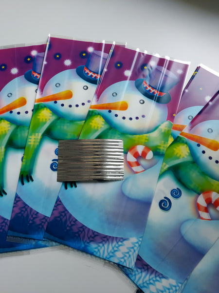 #1199 - Snowman Christmas Cellophane party bags