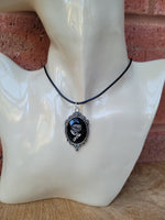 #8056 - Black Gem Rose Necklace