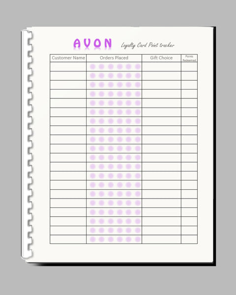 #681 - AVON - 50 page Loyalty Card Tracker book