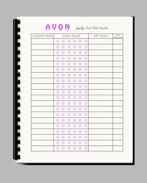 #682 - AVON - 100 page Loyalty Card Tracker book