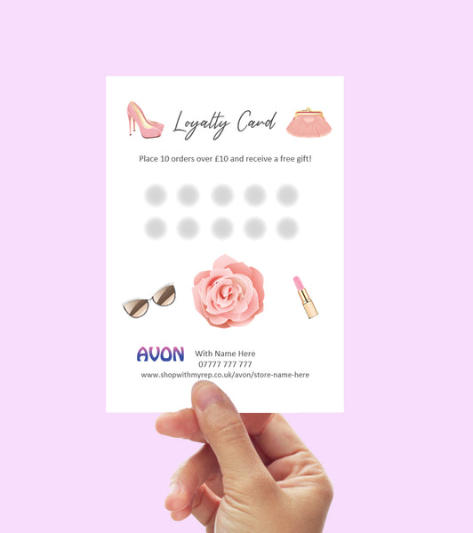 #774 - A6 Large Avon Loyalty Card 10 Dot