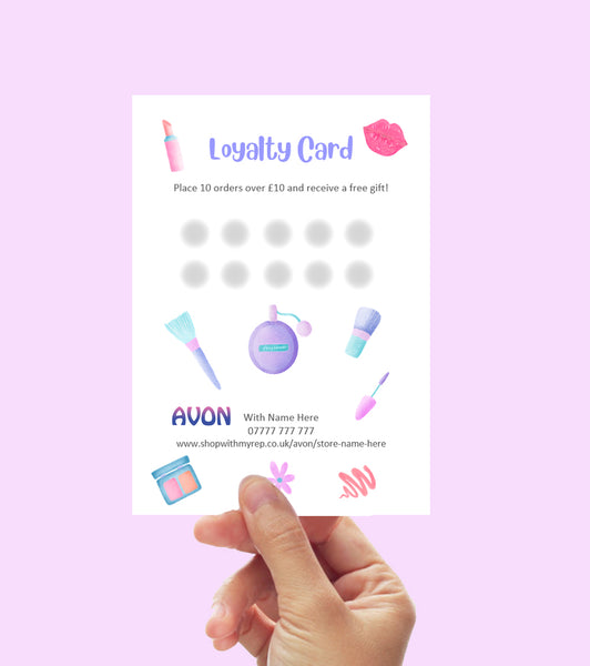 #775 - A6 Large Avon Loyalty Card 10 Dot