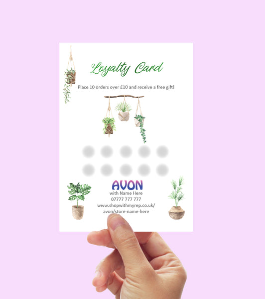 #786 - A6 Large Avon Loyalty Card 10 Dot
