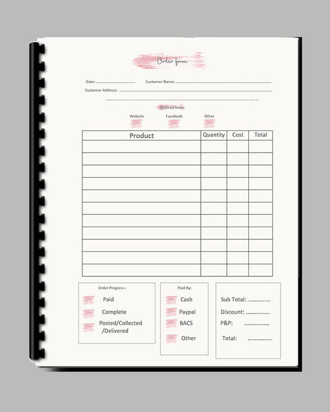 #895 -  - 100 page customer order book