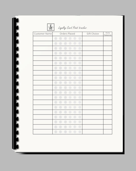 #966 - FM- 50 page Loyalty Card Tracker book