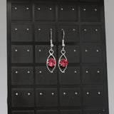 #8005 - Droplet Earrings - Dark Pink Crystal